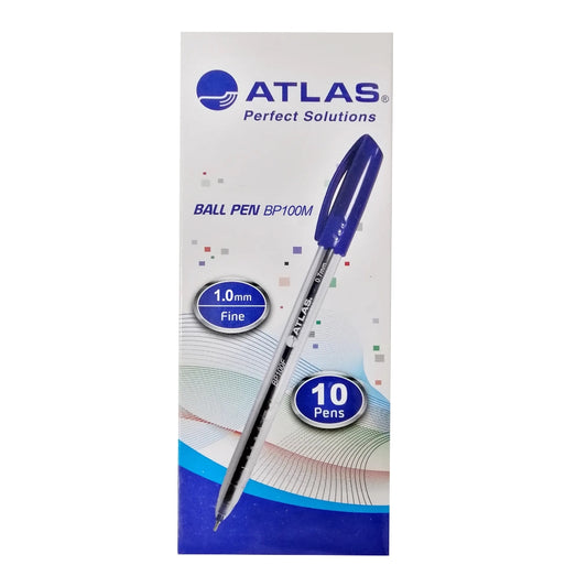 Atlas Ball Pens 1.0mm Medium Tip 10 Pieces - Blue