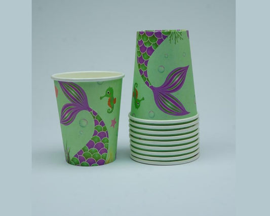 10 Paper Cups - Mermaid