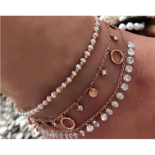 3pcs/set Anklets for Women and Girls