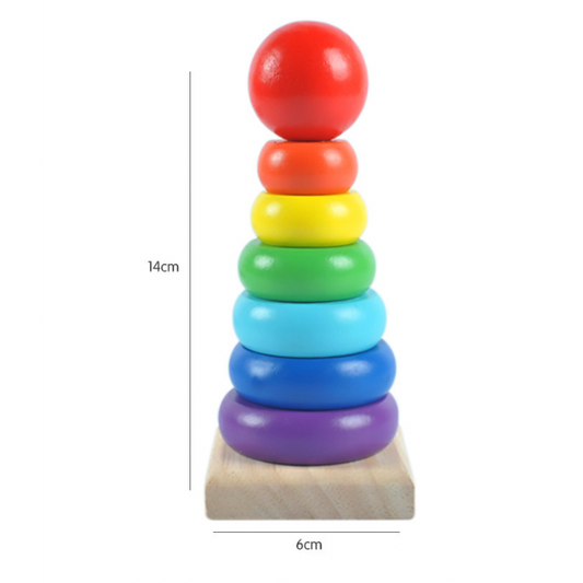 Wooden Ring Stacker Educational Toy