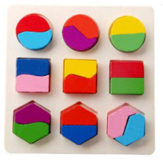 Shape & Color Wooden Puzzle Toy For Children