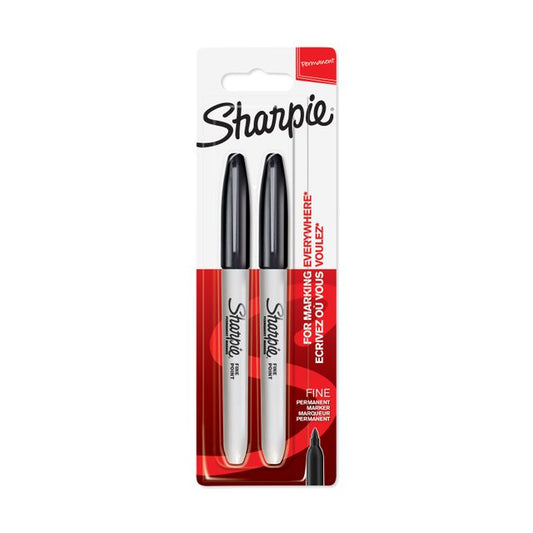 Sharpie Fine Tip Black Ink Permanent Marker 2 Pieces