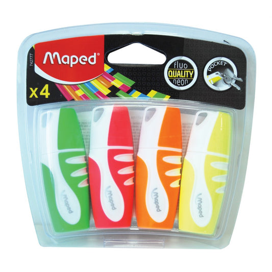 Maped FluoQuality Pocket Highlighters Multicolor - Set of 4